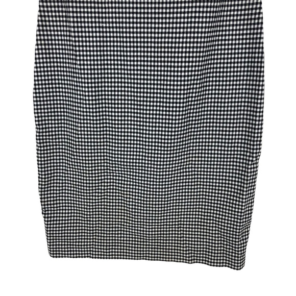 Ann Taylor Fitted Bodycon Dress in Black and White Checker Print VTG Spandex - Picture 5 of 8